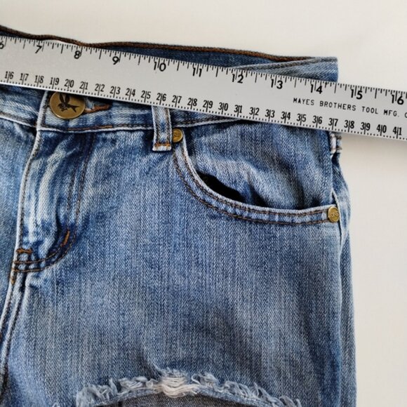 ONE TEASPOON Awesome Baggies Jeans Size 24 Bue Destroyed Distressed Low Waist - Picture 11 of 16
